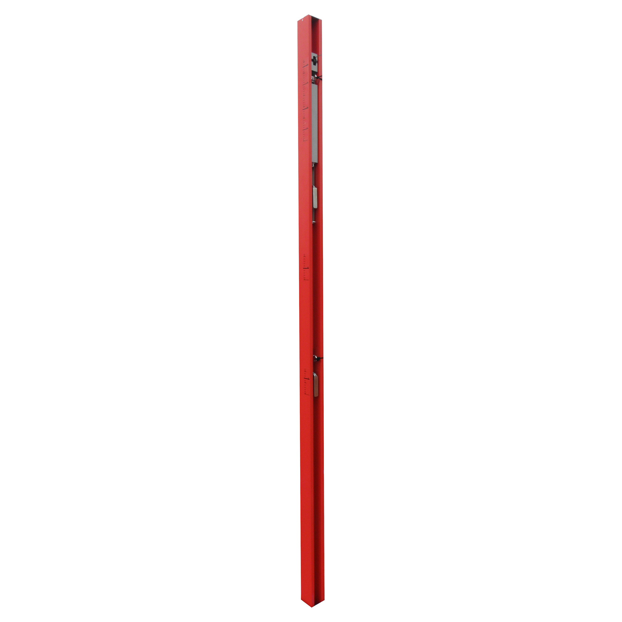 ERHARD® Sport Volleyballpfosten 80x80 mm, mit Flaschenzugsystem (Klasse B) Rot