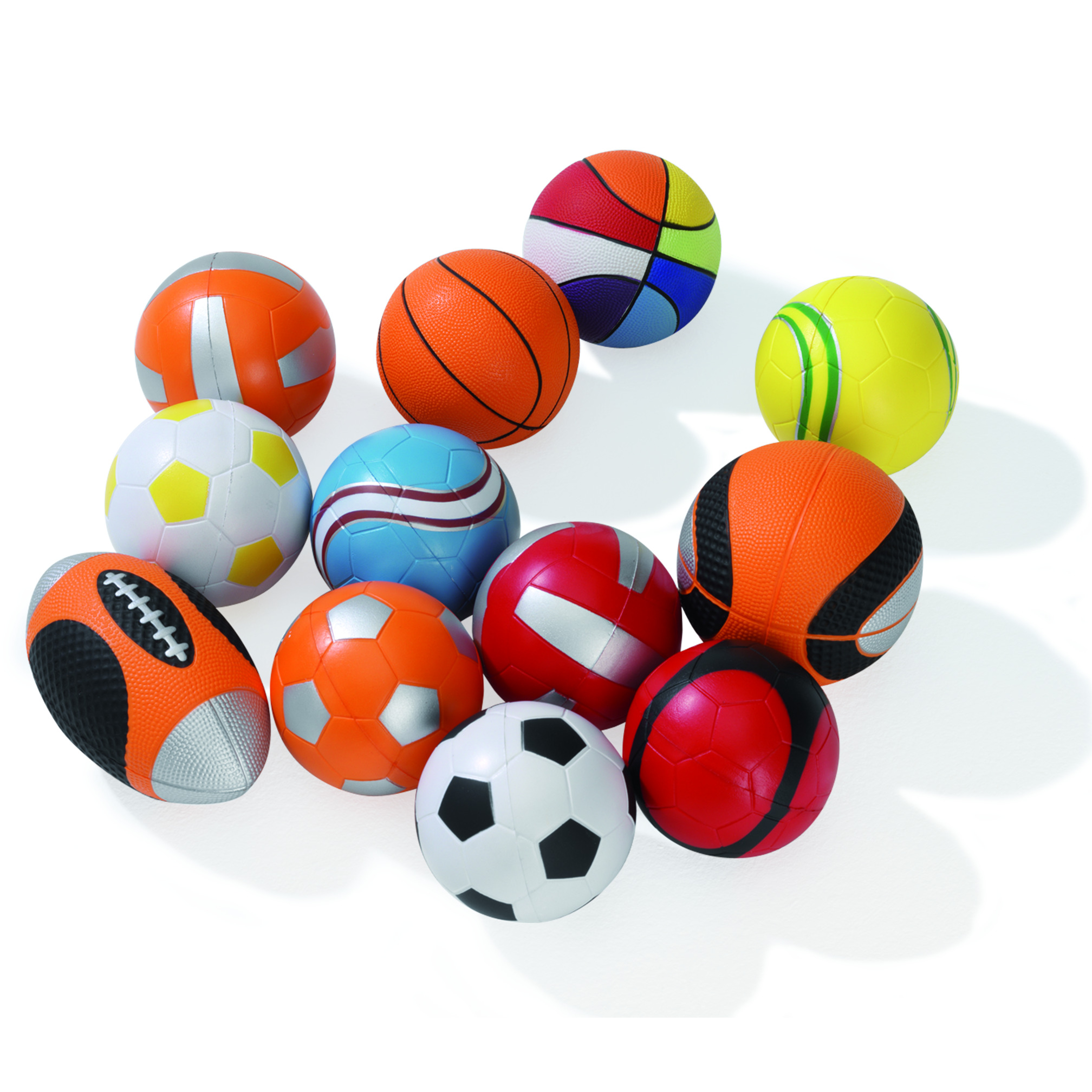 Sport balls set foam ø 10 cm, set of 12