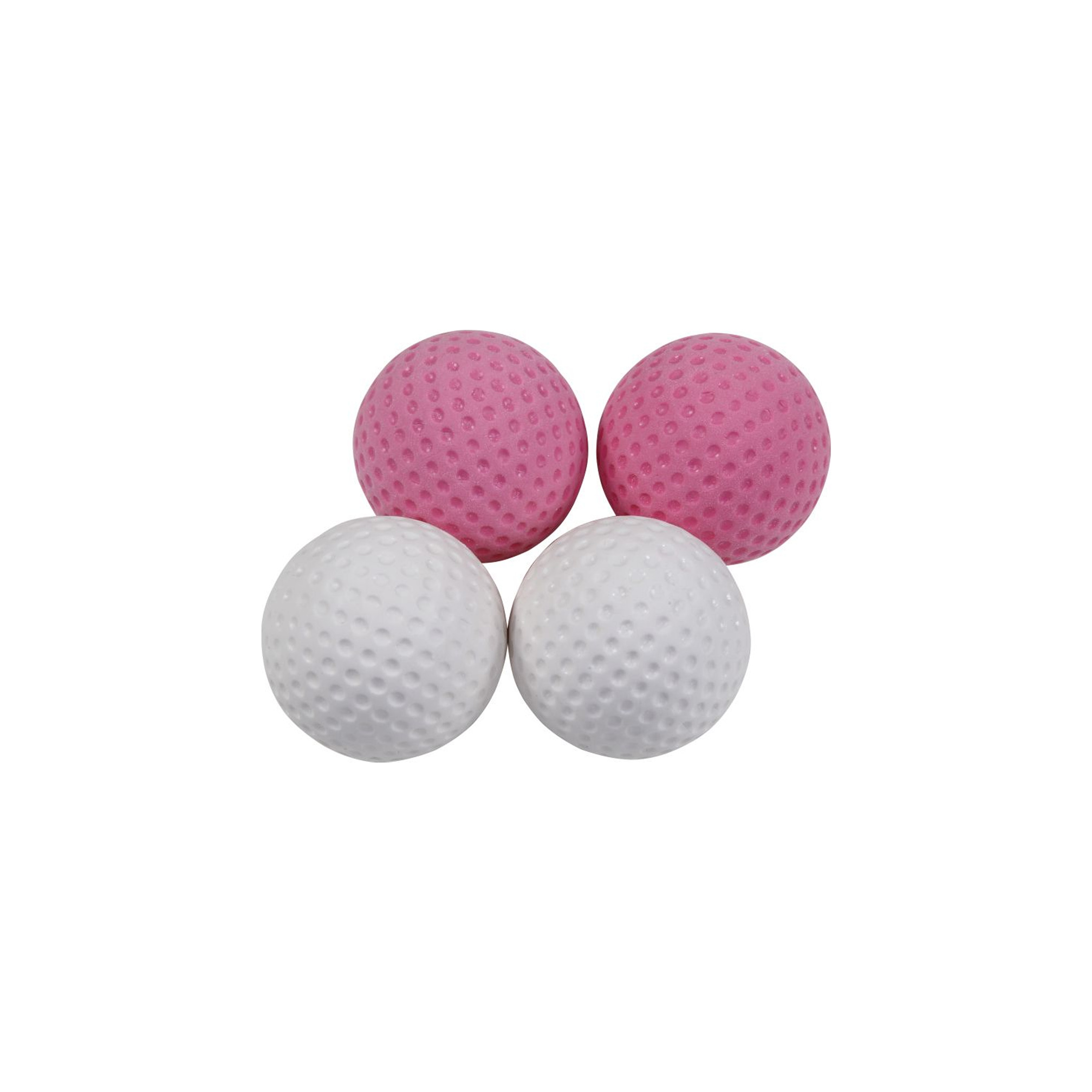 Set of 2 white and 2 pink mini golf balls