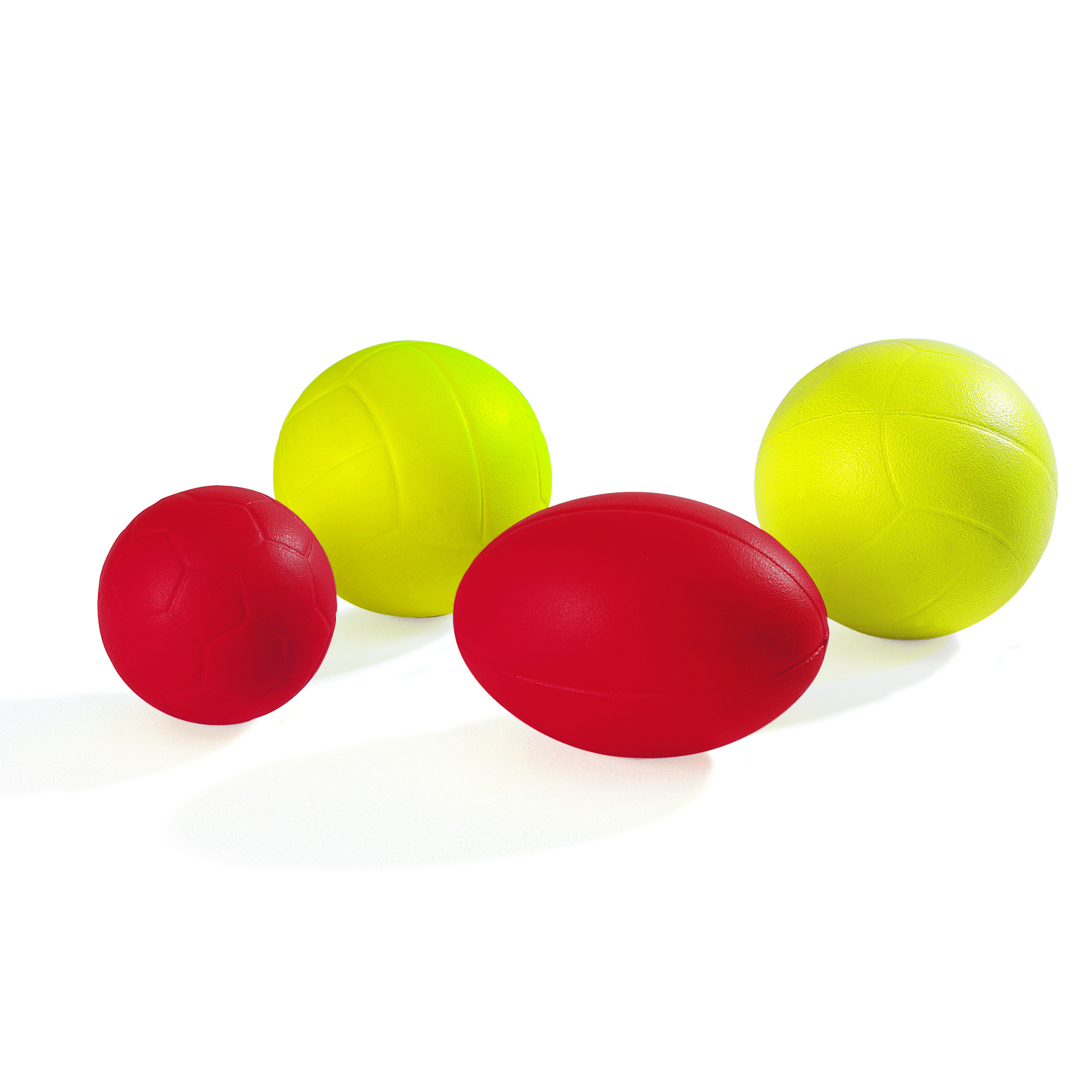 Rugbyball, PU-Schaumstoff mit Haut, rot