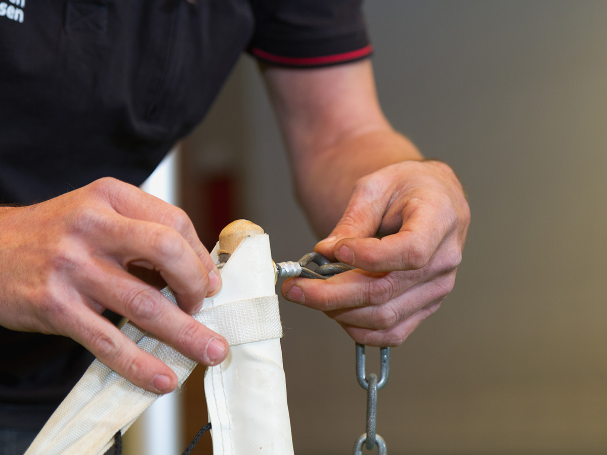 Technician with net